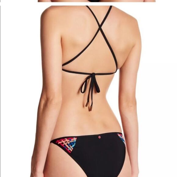 EUC MED Red Carter $200 Dream Weaver Black 2pc Bikini Top & Bottom - Picture 3 of 16